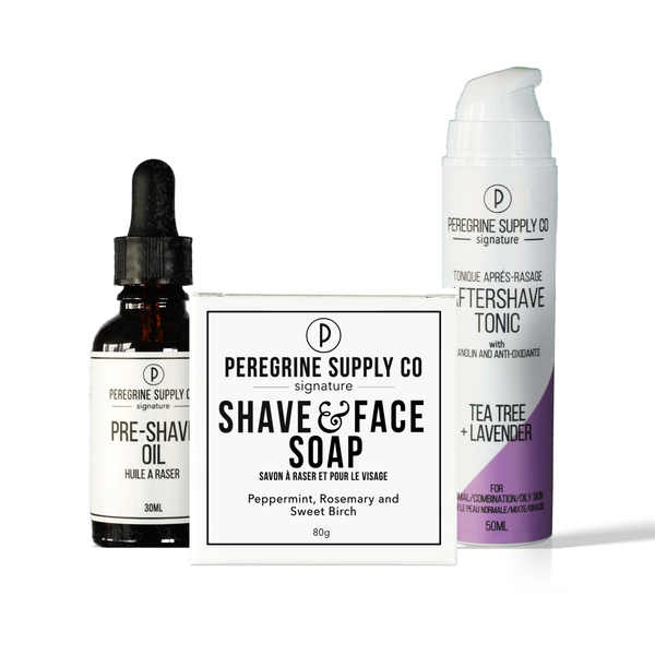 Pre Shave Oil, Shave and Face Soap, Aftershave Tonic